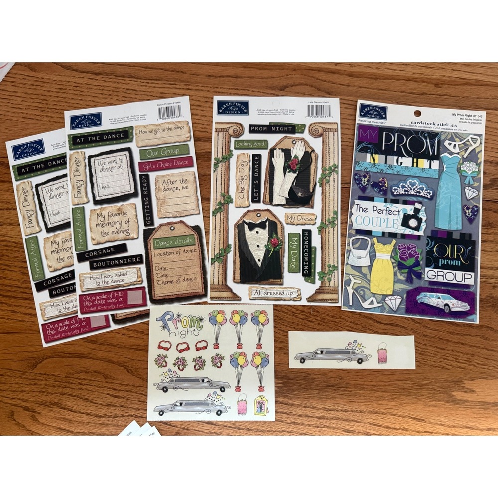 Karen Foster Design Prom Homecoming Scrapbook Sticker Sheets Lot